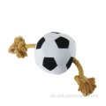 Langlebiger Haustierkauen Seil Fußball Quietschendes Hundespielzeug